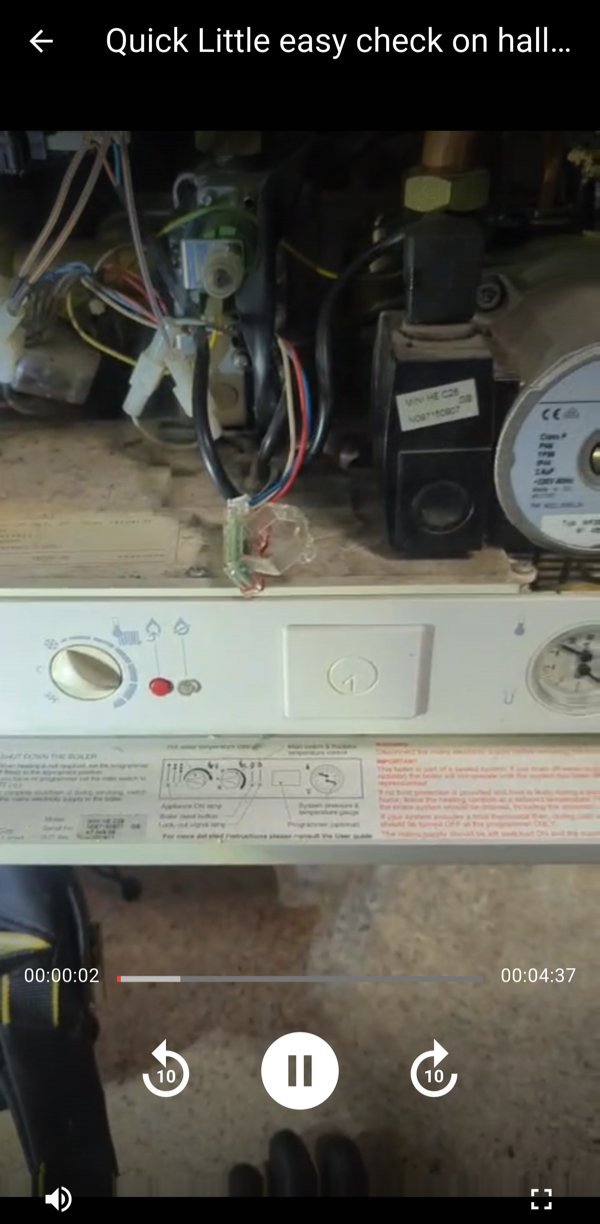 Video player in the knowledge base showing a boiler inspection walkthrough